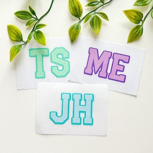 Double Layer Monogram Sticker | Varsity Letters Vinyl Decal | Initial Monogram Decals | Personalized Gift Idea | Water Resistant Stickers