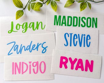 Custom Name Sticker, Name Vinyl Sticker, Water Resistant Vinyl Car Decal, Single Line Only, Personalized Name Sticker, Name Tumbler Sticker