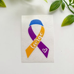 Bladder Cancer Awareness Decal, Water Resistant, Personalized Car Decal, Laptop Sticker, Tumbler Decal, Custom Memorial Awareness Ribbons