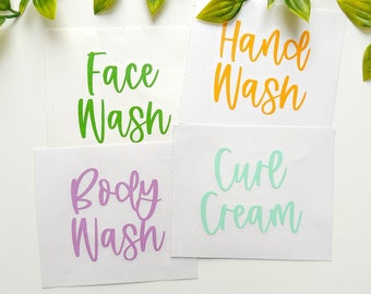 Home Organization Vinyl Decals, Water Resistant Vinyl Stickers, Skincare Decals, Bathroom Organization, Lotion Labels, Haircare Labels