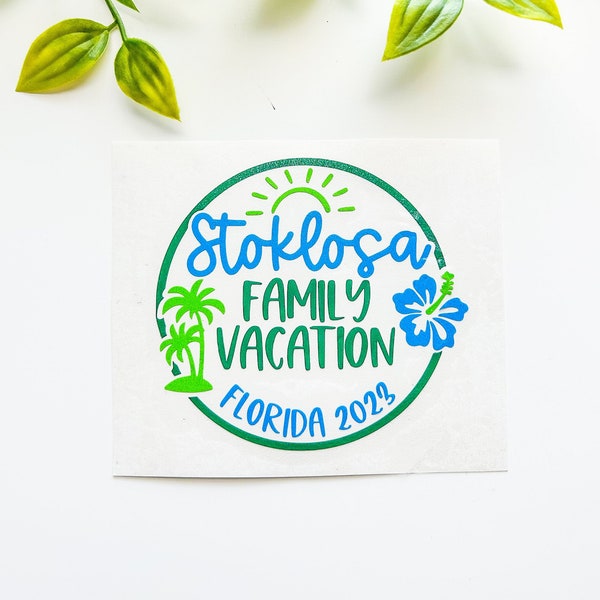 Custom Vacation Sticker, Waterproof Vacation Stickers, Personalized Family Vacation Decals, Tumbler Stickers, Custom Family Vacation Decal