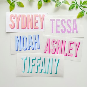 Double Layered Name Sticker, 3D Shadow Name Vinyl Decal, Custom Name Decals, Personalized Gift Idea, Waterproof Vinyl Sticker, Tumbler Decal