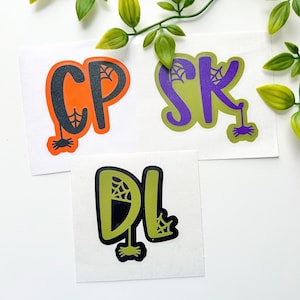 Halloween Monogram Stickers, Double Layered Spiderweb Monogram Decals, Water Resistant Vinyl, Car Decals, DIY Halloween Spooky Party Favors