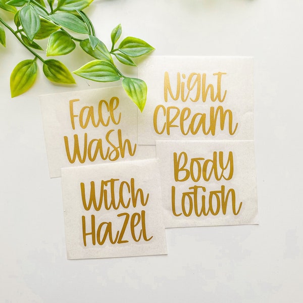 Custom Bathroom Labels | Personalized Your Own Vinyl Decals for Bathroom | Home Bathroom Organization | Lotion Toner Face Wash Soap Labels