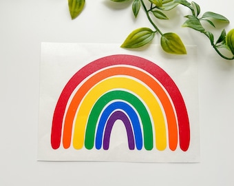 Rainbow Decal, LGBT Rainbow Sticker, Water Resistant Vinyl Decal, Pride Rainbow Car Decal, Laptop Sticker, Tumbler Mug Decal, LGBT Gift
