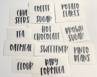 Kitchen Organization Labels | Vinyl Stickers for Organized Pantry | Home Kitchen Vinyl | Kitchen Canister Labels | Kitchen Container Sticker