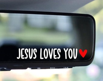 6 Adesivi Per Specchietto Retrovisore 'Trust In God' – Cristiani E Motivazionali – PET Impermeabile Per Auto, Finestre, Tazze