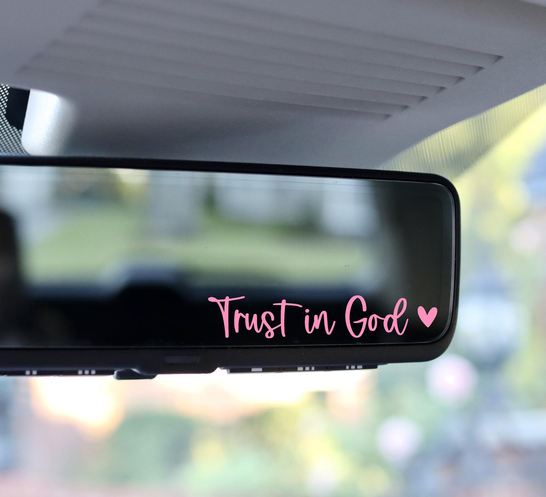 2 X Trust In God Rearview Mirror Decal Water Bottle Stickers Affirmation Reminder Sticker Laptop Bumper Sticker Tumbler Vinyl Sticker Car Mirror Decal N