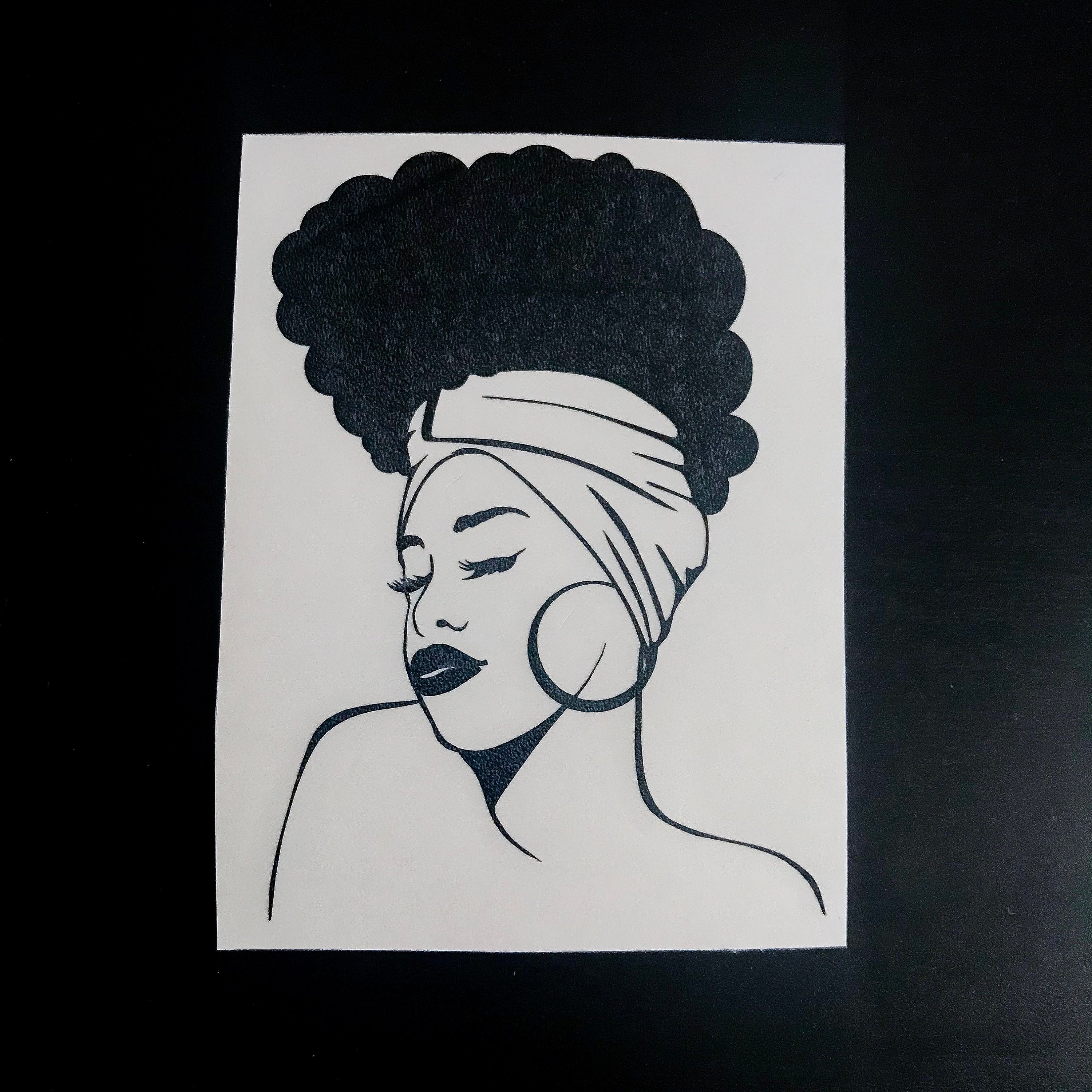 Black Girl Sticker Afro Woman Vinyl Decal Black Woman With Etsy