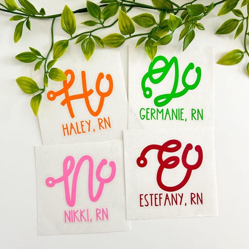 Stethoscope Monogram Deal, Custom Name and Medical Title Vinyl Sticker, Nurse Healthcare Gift