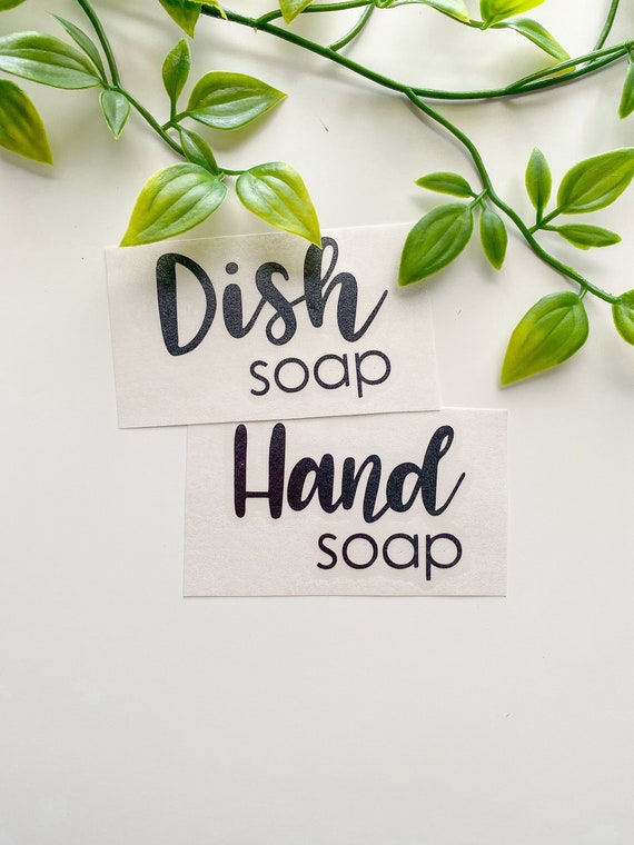 Soap Bottle Stickers. Dish Soap Decal. Hand Soap Decal. Wash Your Hands Decal. DIY Soap Bottle Decor.