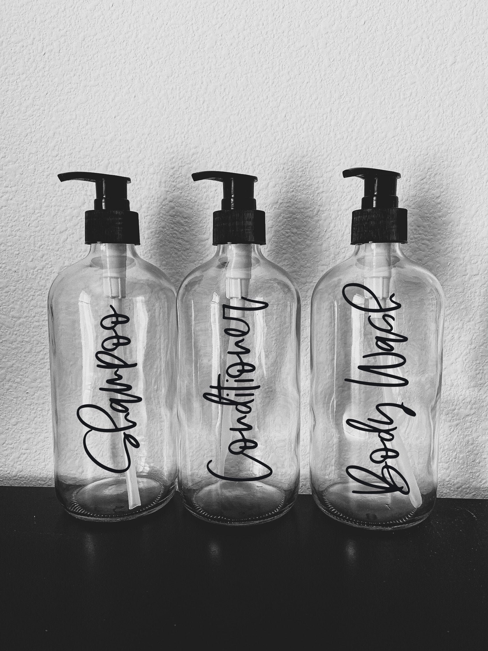 Custom Glass Shampoo Refillable Bottles. Uniform 16oz Glass Etsy