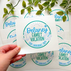 Custom Vacation Sticker, Waterproof Vacation Stickers, Personalized Family Vacation Decals, Tumbler Stickers, Custom Family Vacation Decal