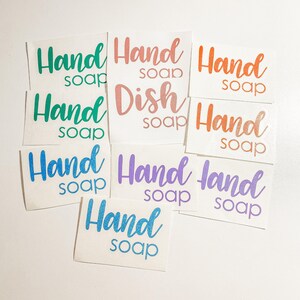 Soap Bottle Stickers. Dish Soap Decal. Hand Soap Decal. Wash Your Hands Decal. DIY Soap Bottle Decor. image 4