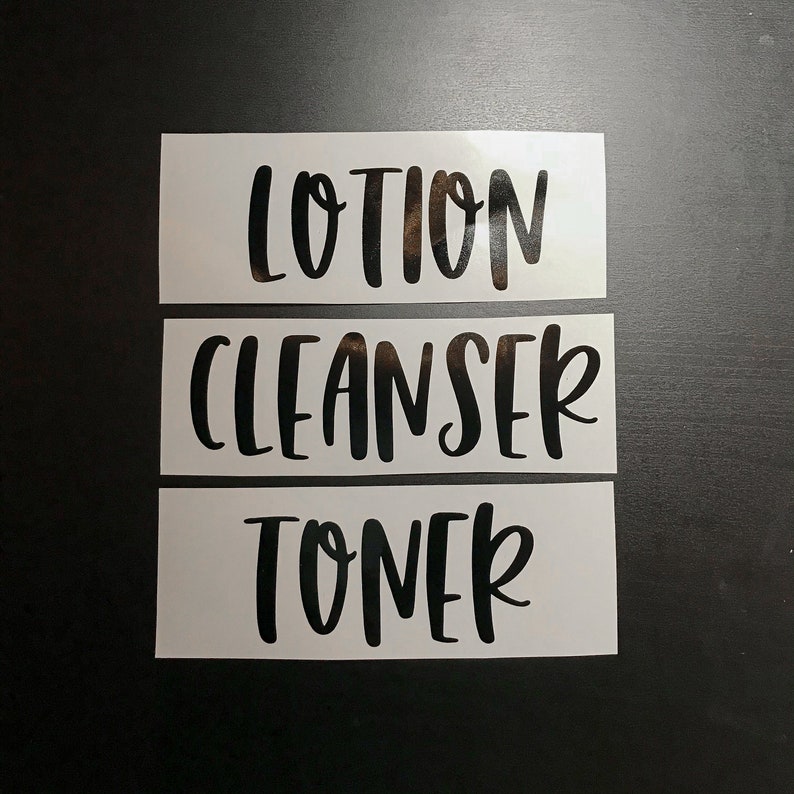 Bathroom Bottle Decals. Lotion Decal. Facial Cleanser Decal. Etsy