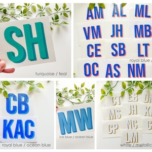 Double Layer Monogram Decal | 3D Shadow Layered Stickers | Personalized Gift Idea | Shadow Block Decals | Custom Initials | Tumbler Decal immagine 7