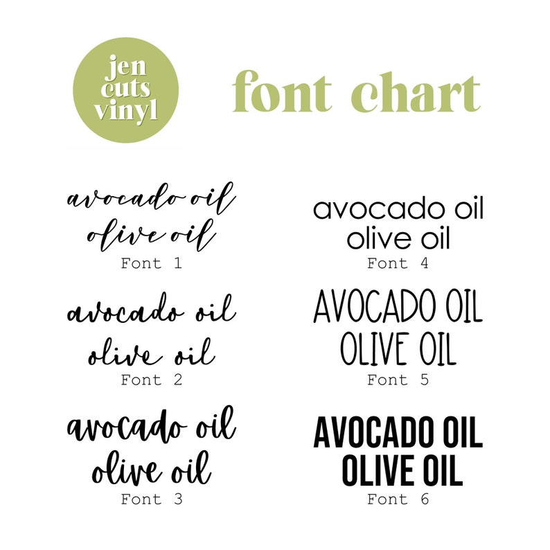 Custom Oil Bottle Decals Oil Vinegar Condiment Labels Etsy