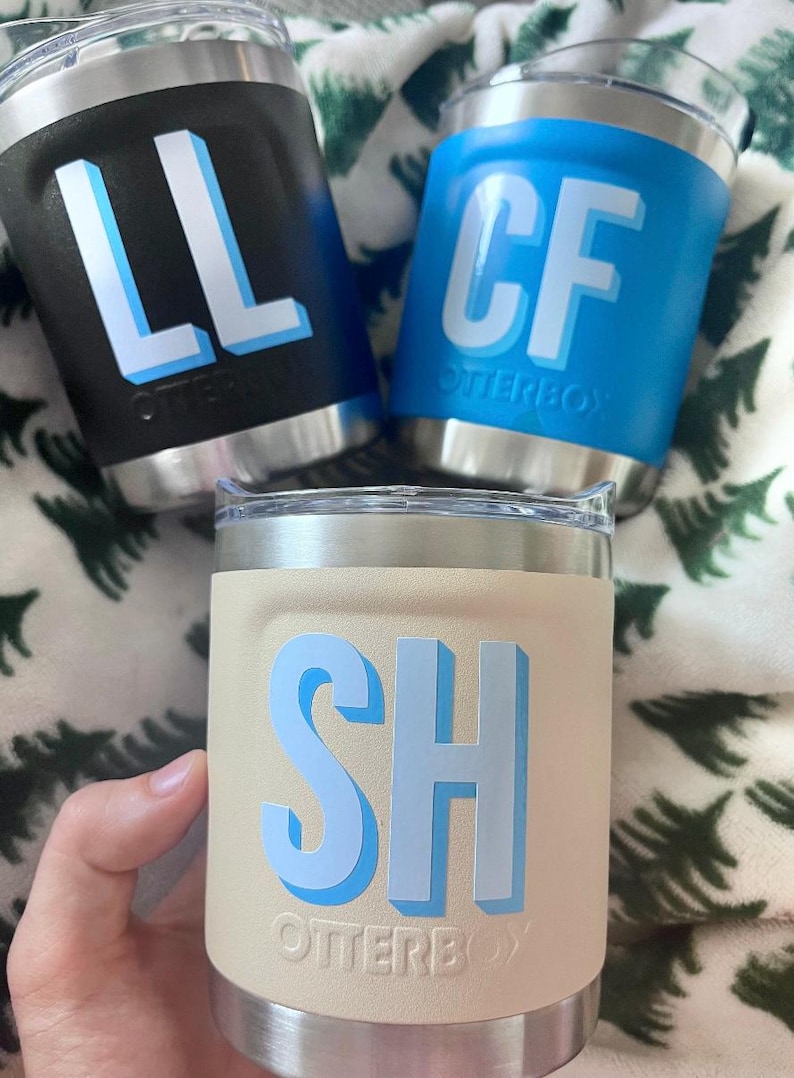 Double Layer Monogram Decal | 3D Shadow Layered Stickers | Personalized Gift Idea | Shadow Block Decals | Custom Initials | Tumbler Decal immagine 11