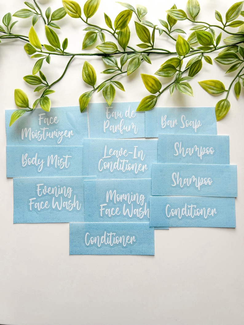 Home Organization Vinyl Decals, Water Resistant Vinyl Stickers, Skincare Decals, Bathroom Organization, Lotion Labels, Haircare Labels image 4
