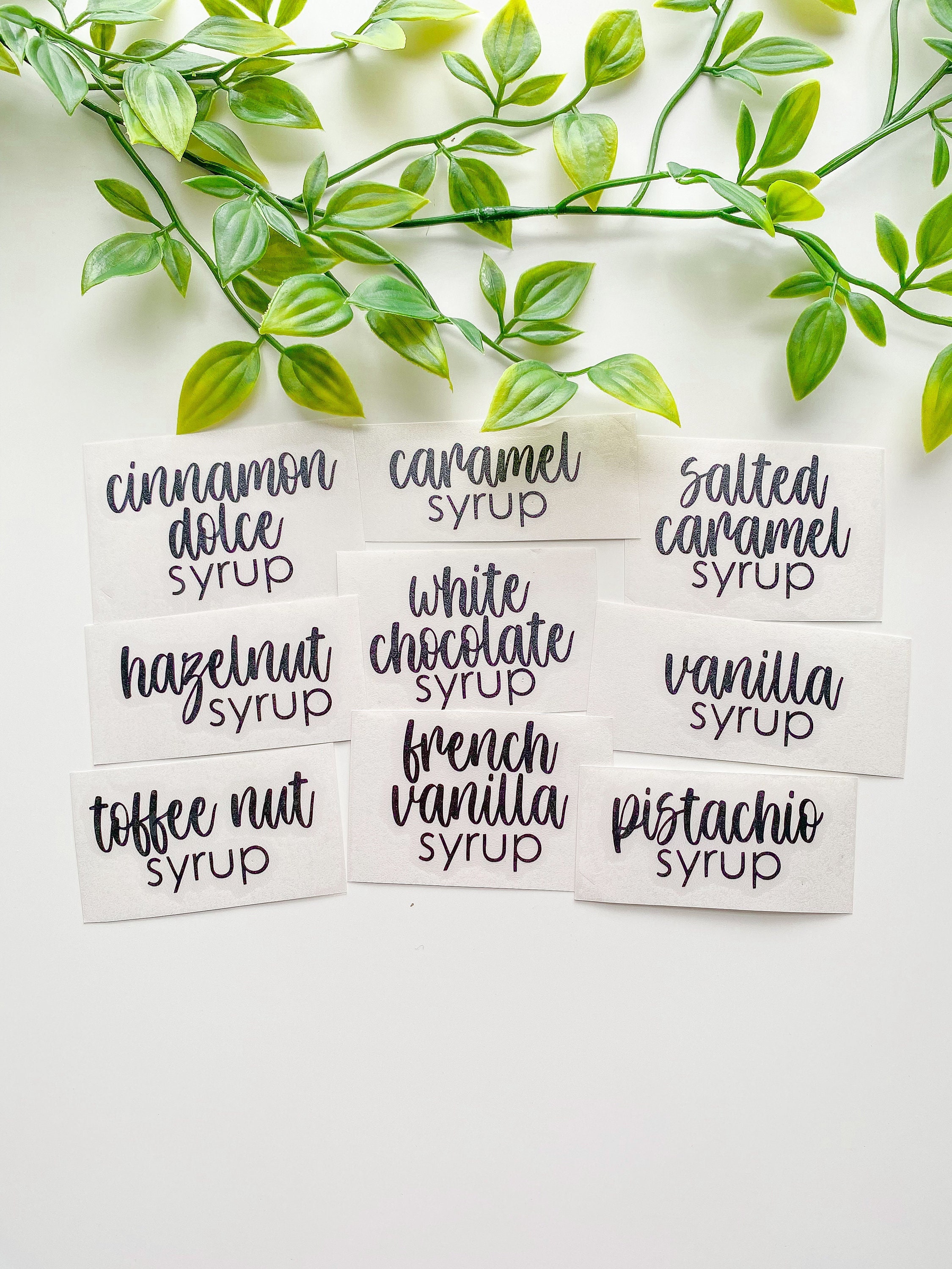 Regular Syrup Sticker Coffee Syrup Stickers, Water Resistant, Vinyl Stickers, Syrup Bottle ...