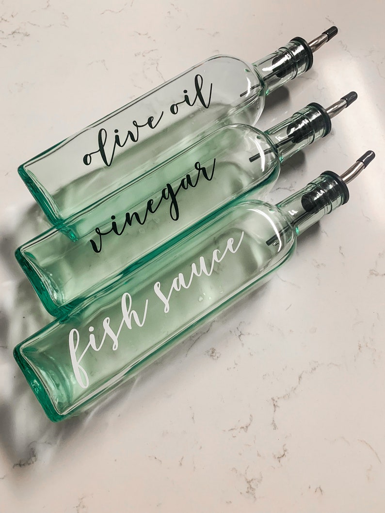 Custom Oil Bottle Decals Oil Vinegar Condiment Labels Etsy