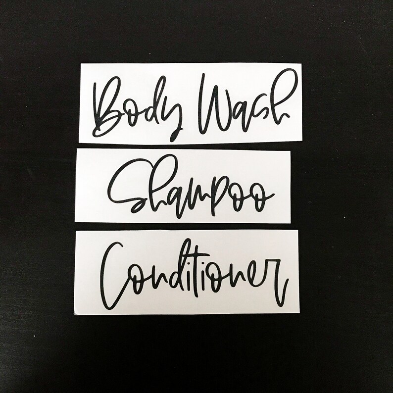 Shampoo Conditioner Body Wash Decals. Stickers for Bathroom Etsy