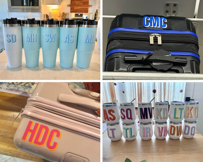 Double Layer Monogram Decal | 3D Shadow Layered Stickers | Personalized Gift Idea | Shadow Block Decals | Custom Initials | Tumbler Decal immagine 13