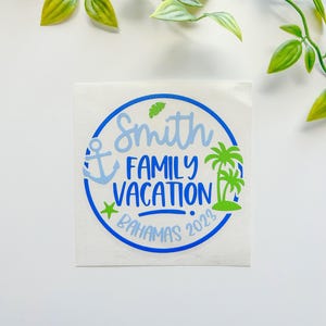 Pegatinas personalizadas para vacaciones, pegatinas impermeables para vacaciones, calcomanías personalizadas para vacaciones familiares, pegatinas para vasos, calcomanías personalizadas para vacaciones familiares imagen 12
