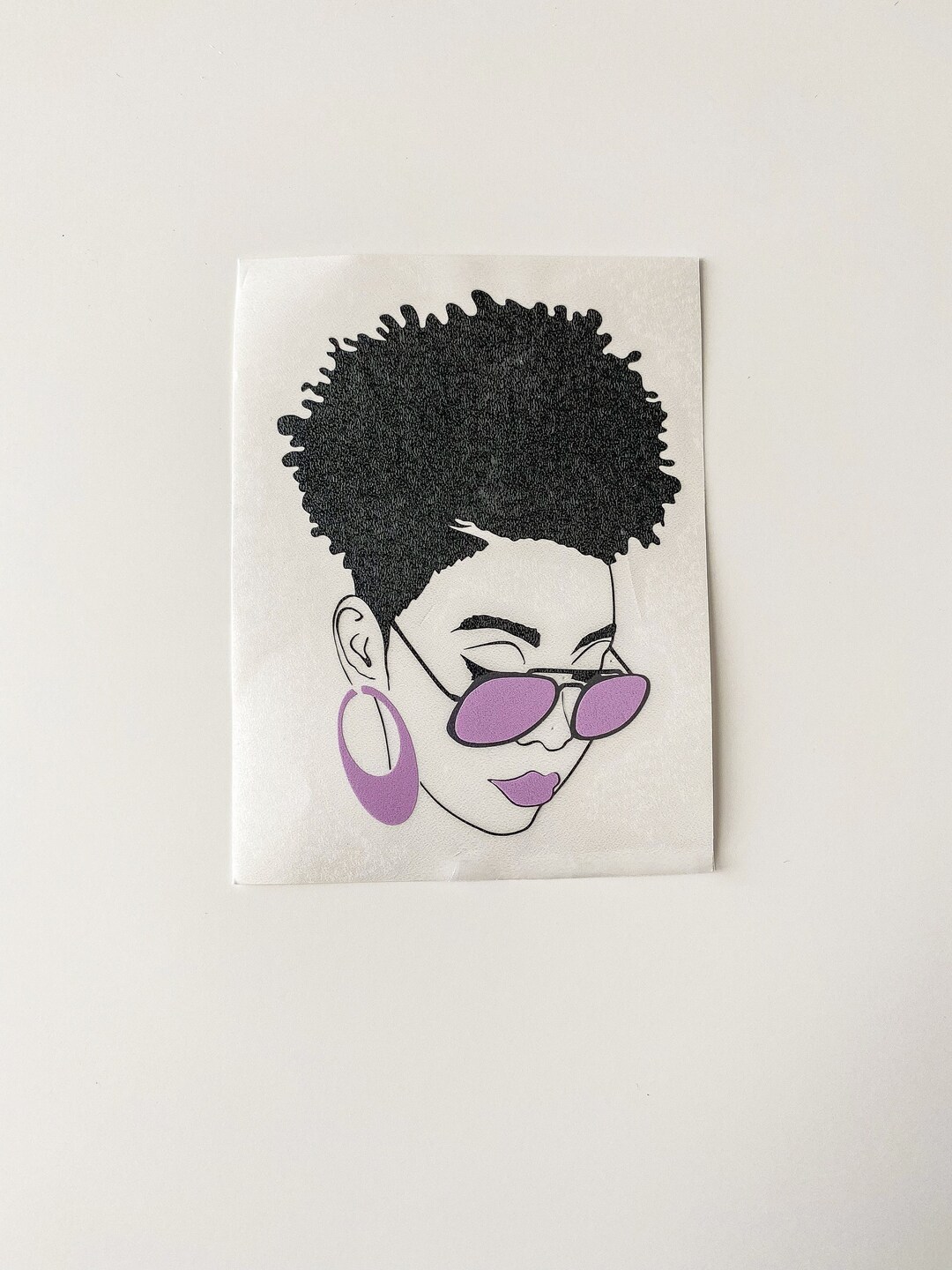 Afro Girl With Short Hair Sticker Waterproof Vinyl Sticker Etsy