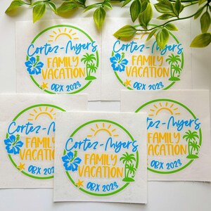 Pegatinas personalizadas para vacaciones, pegatinas impermeables para vacaciones, calcomanías personalizadas para vacaciones familiares, pegatinas para vasos, calcomanías personalizadas para vacaciones familiares imagen 6