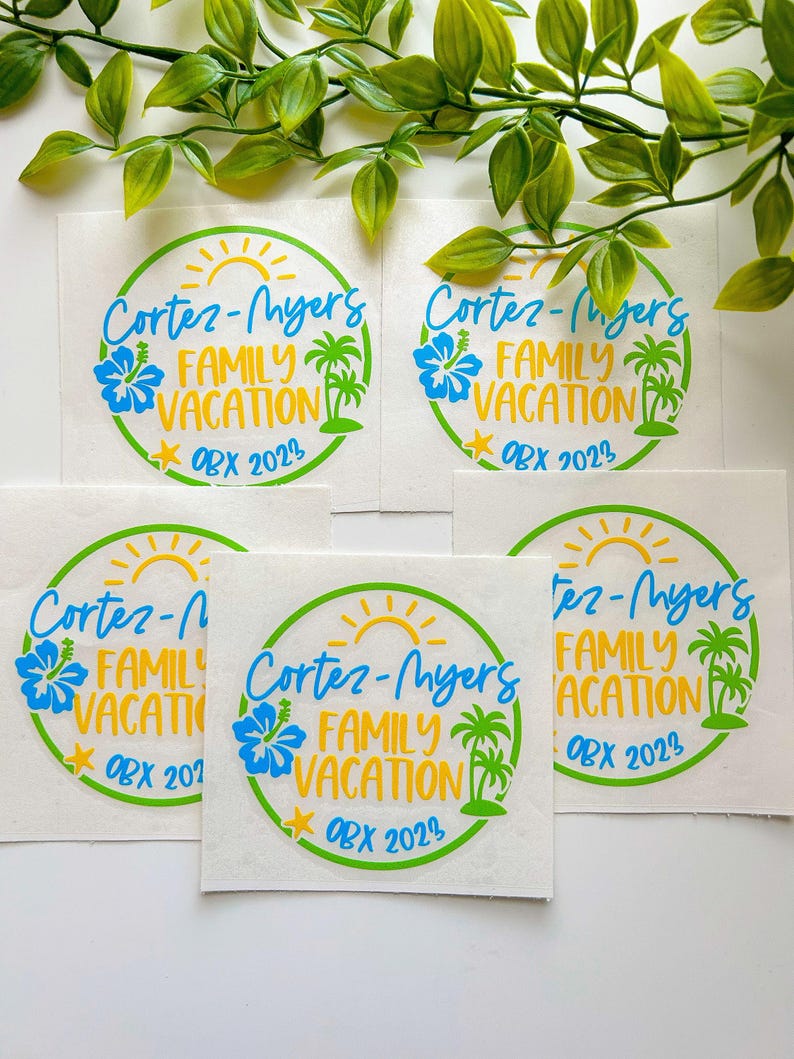 Pegatinas personalizadas para vacaciones, pegatinas impermeables para vacaciones, calcomanías personalizadas para vacaciones familiares, pegatinas para vasos, calcomanías personalizadas para vacaciones familiares imagen 6