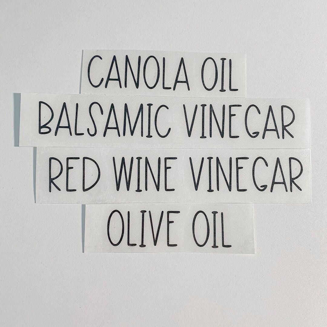 Custom Oil Bottle Decals Oil Vinegar Condiment Labels Etsy