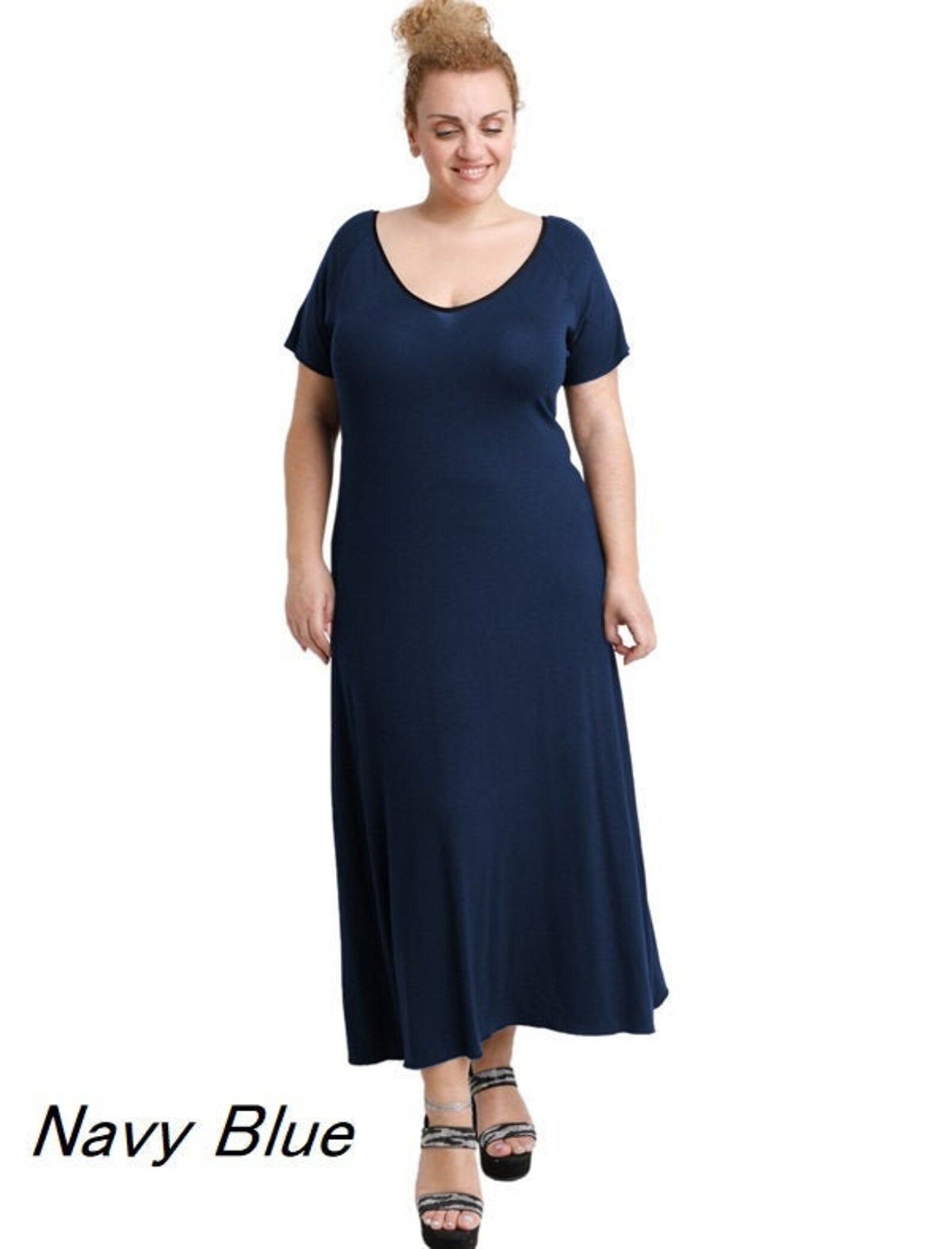 Organic Viscose Plus Size Dress Navy Blue Dress Maxi Dress Etsy UK