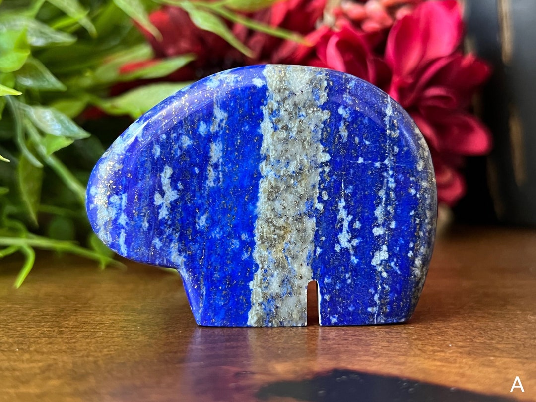 Lapis Lazuli Crystal Bear Zuni Bear Inspired YOU CHOOSE Crystal Animal