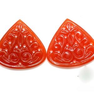 Natural Orange Colour Onyx Hand Made Carvings 5 Types Pairs Loose Gems for Jewellery Making