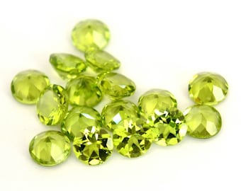 2 mm A 6 mm Peridoto natural Redondo Lote de corte 10 piezas calibradas piedras preciosas sueltas brillantes para la fabricación de joyas