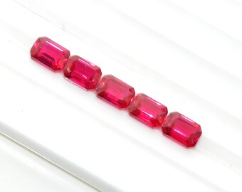 6x4 - 12 x 10 mm Rubin Farbe Labradorit Octagon Cut 01 Stück Nur Lose Edelstein