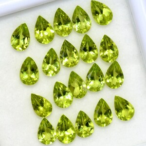 Natural Peridot Pear Cut Gemstones: 5x3 to 8x6 mm Loose Faceted Lot