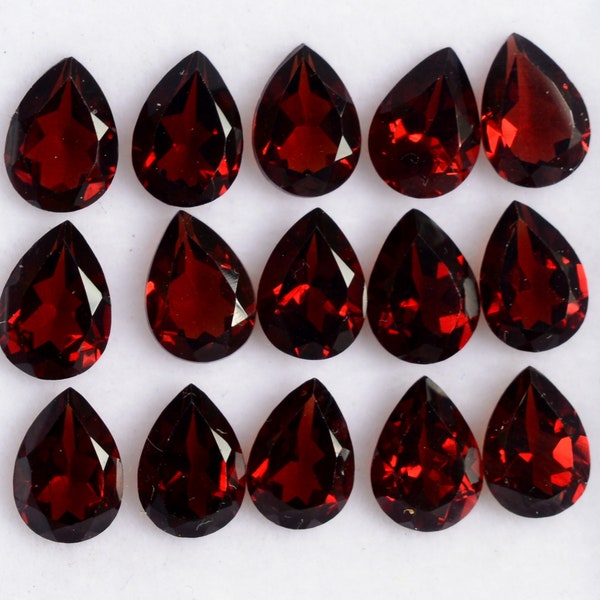 5x3 mm à 8x6 mm Grenat rouge naturel Poire Taillé Lot Calibré Pierres précieuses en vrac non traitées pour la fabrication de bijoux