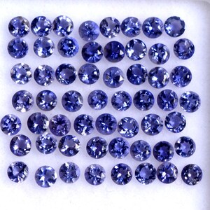 2 mm To 5 mm Natural Iolite Round Cut Lot Calibrated Loose Gemstones for Jewellery Making