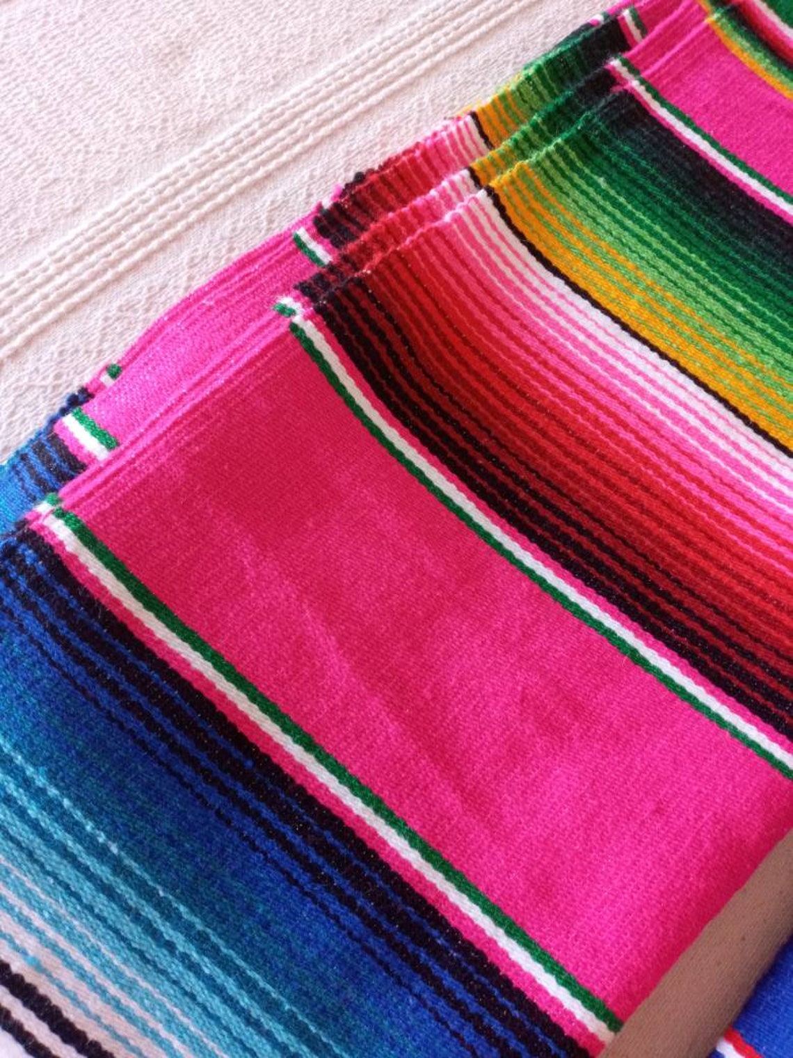 Mexican Fabric Mexican Textile Beach Blanket Rug Traditional Sarape