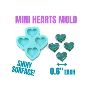 Heart Earrings Resin Mold, Mini Heart Silicone Mold, Polymer Clay Mold, Earring Silicone Mold Heart, Silicone Heart Molds