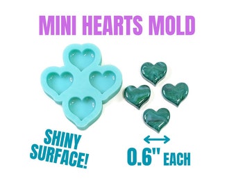 Heart Earrings Resin Mold, Mini Heart Silicone Mold, Polymer Clay Mold, Earring Silicone Mold Heart, Silicone Heart Molds
