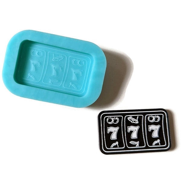 Slots 7's Magnet Mold - Magnet and Wax Melt Mold - Cute Casino Magnet Silicone Mold - Engraved Mould for Epoxy or UV Resin by ResinQueenShop