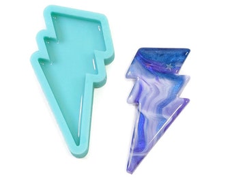 Gewölbte Blitz Bolt Mold - Machen Sie Ihren eigenen Bolt Schlüsselanhänger oder Anhänger - Hergestellt aus Premium Platinum Silikon von Resin Queen Shop