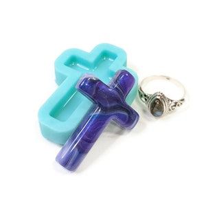 Domed Cross Pendant Resin Mold - Cross Earring Mold - Unique Silicone Mold For Resin by Resin Queen Shop