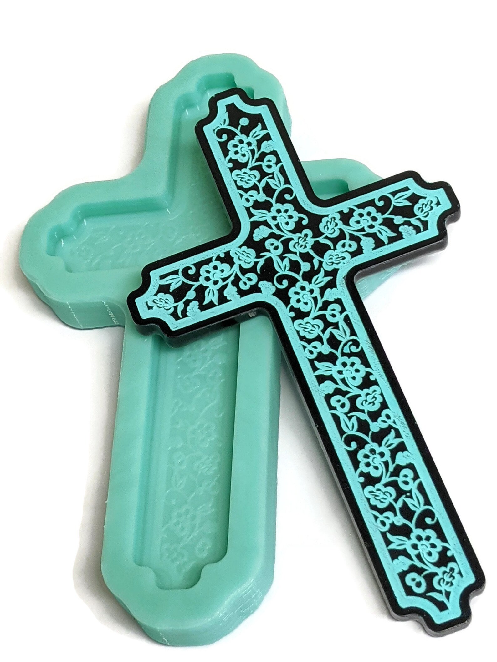 Floral Cross Resin Mold Decor & Wall Hanging Religious Etsy