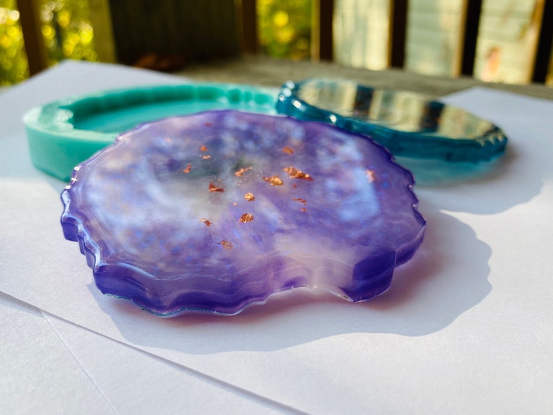Freeform Geode Coaster Resin Mold Agate Mold Edge Crystal Etsy