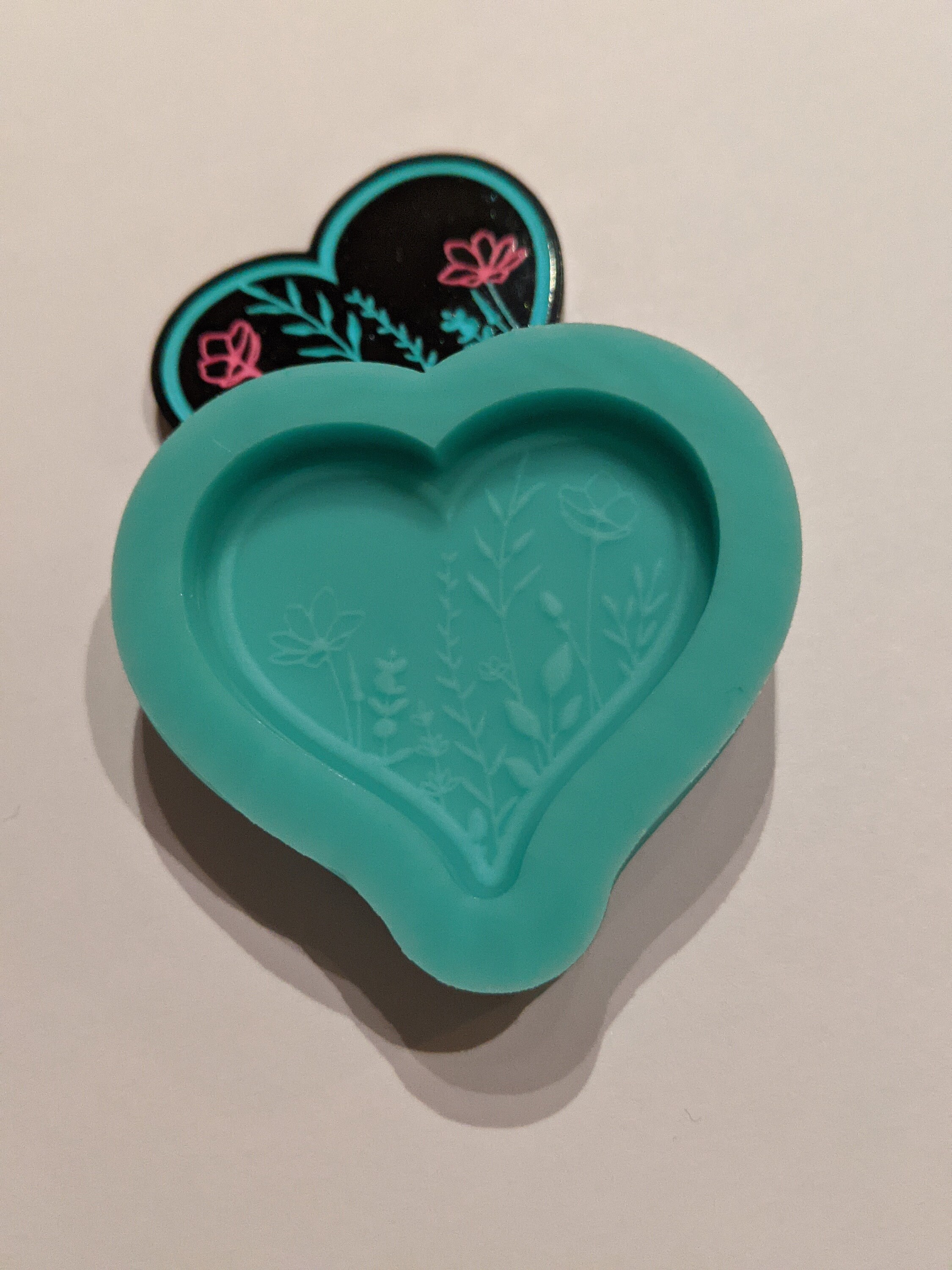 Heart With Flowers Resin Mold and Wax Melt Mold Etsy Ireland