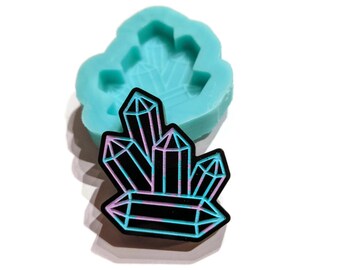 Crystal Cluster Resin Mold - Magnet and Wax Melt Mold - Celestial Silicone Mold - Engraved Mould for Epoxy or UV Resin by ResinQueenShop